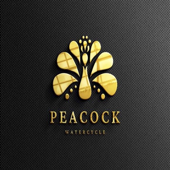 3d Company Golden Logo Mockup With Reflection