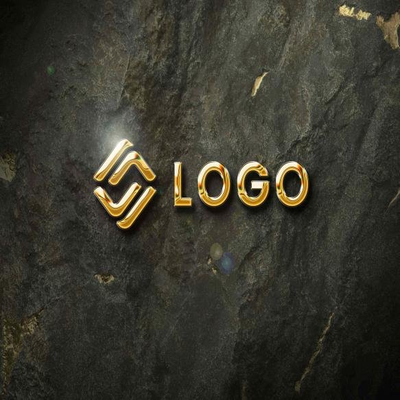 3d Gold Logo Mockup