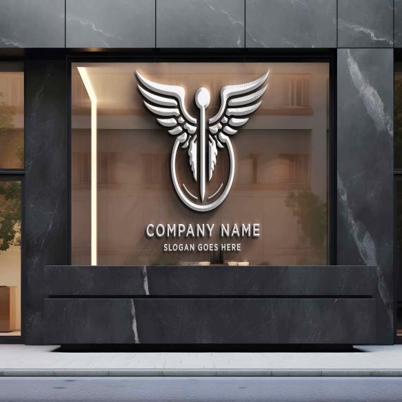 3d Logo Mockup Wall Office Company Branding Display Background