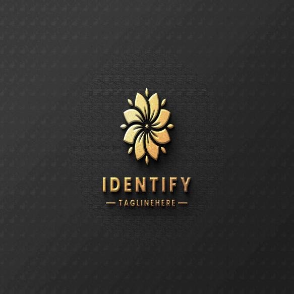 3d Luxury Embossed Gold Foil Logo Mockup