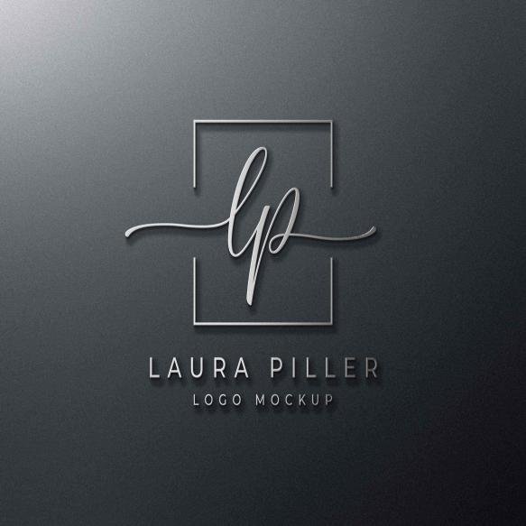 3d Metallic Signage Logo Mockup Gray Wall