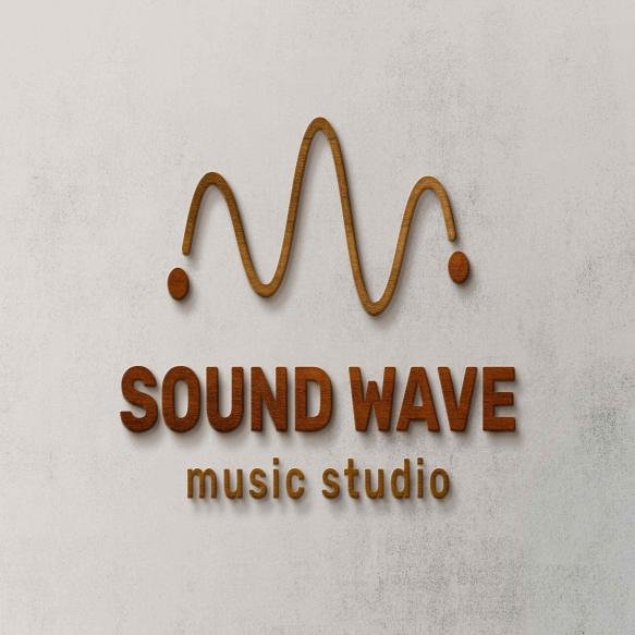 3d Wood Logo Effect Music Studio Modern Professional Template Psd