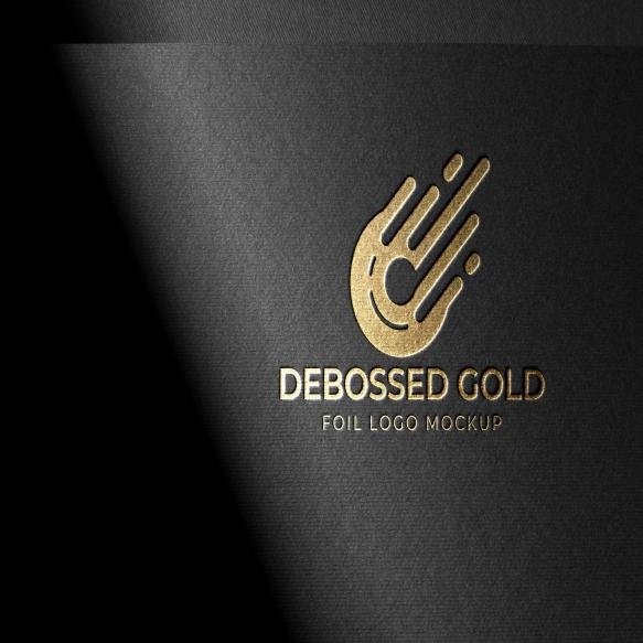Black Cardboard Silver Logo Mockup