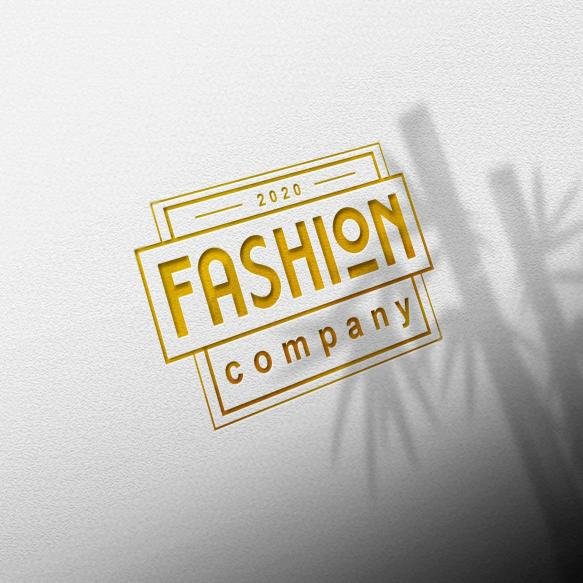 Close Up Craft Paper Golden Logo Mockup