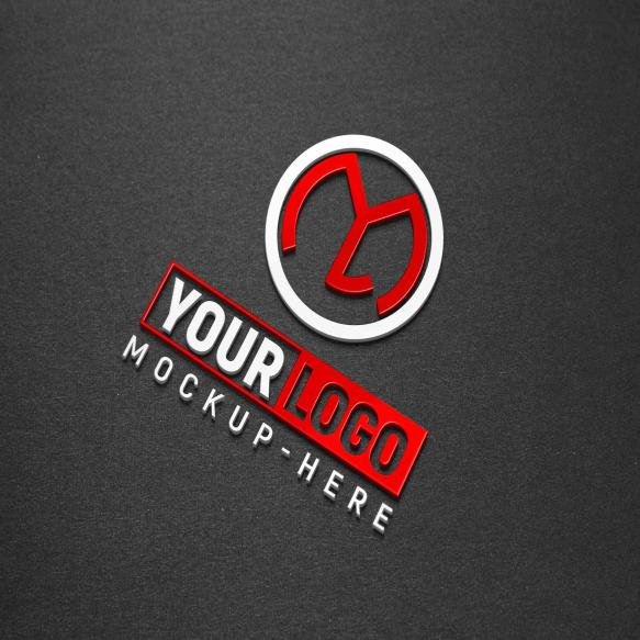 Debossed Logo Mockup Psd