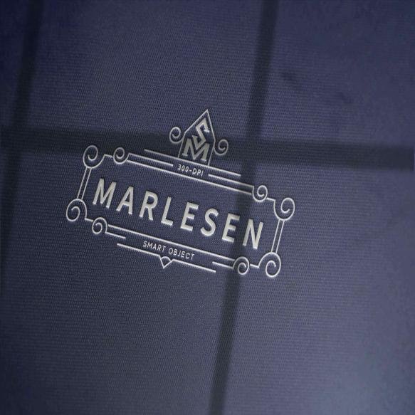 Elegant Logo Fabric Texture With Debossed Effect Mockup