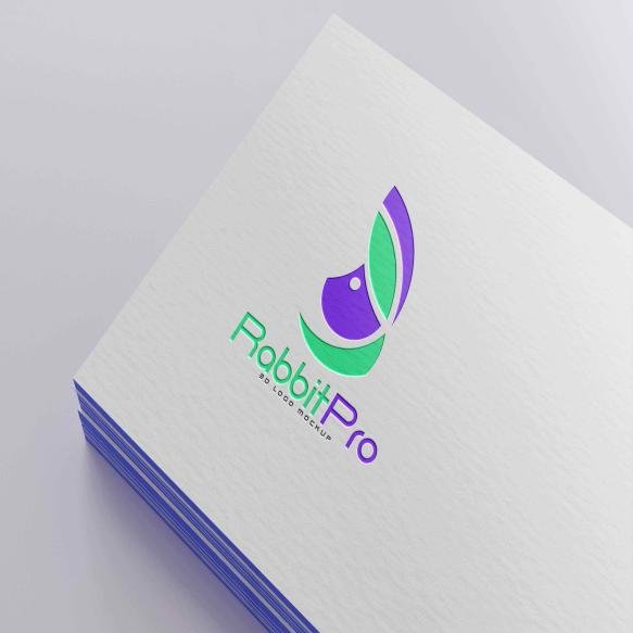 Embossed Paper Logo Mockup Perspective View