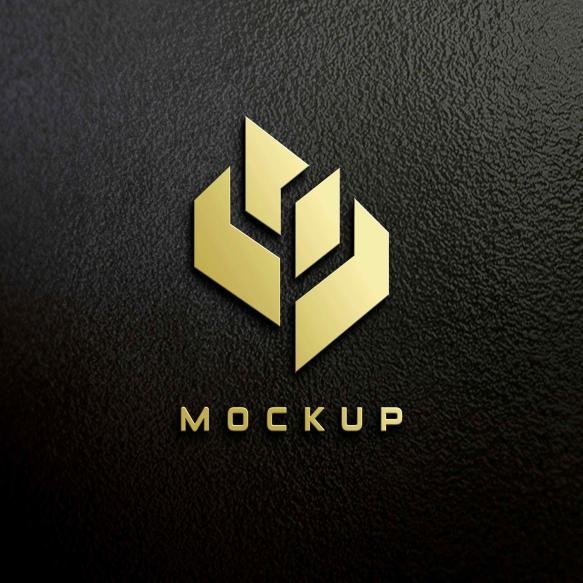Glossy Gold Logo Mockup