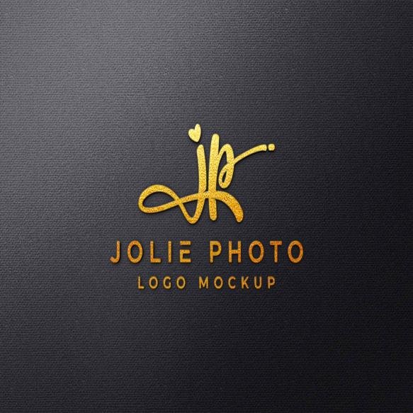 Golden 3d Logo Mockup Black Canvas
