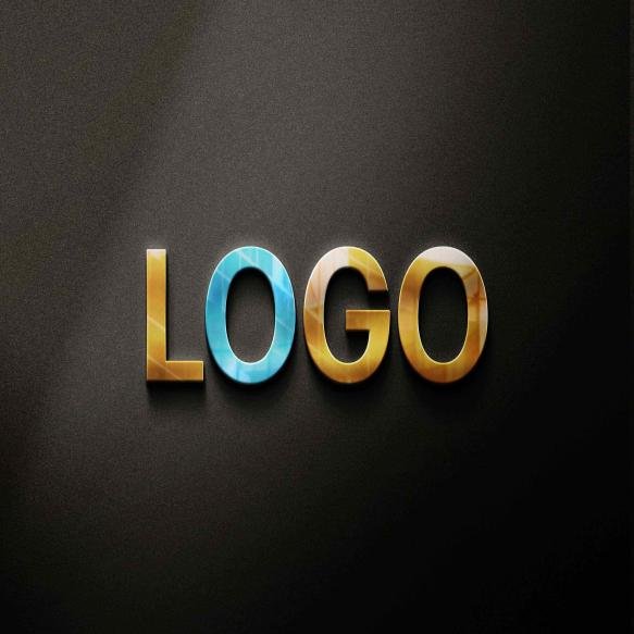 Golden Glass Logo Mockup Design
