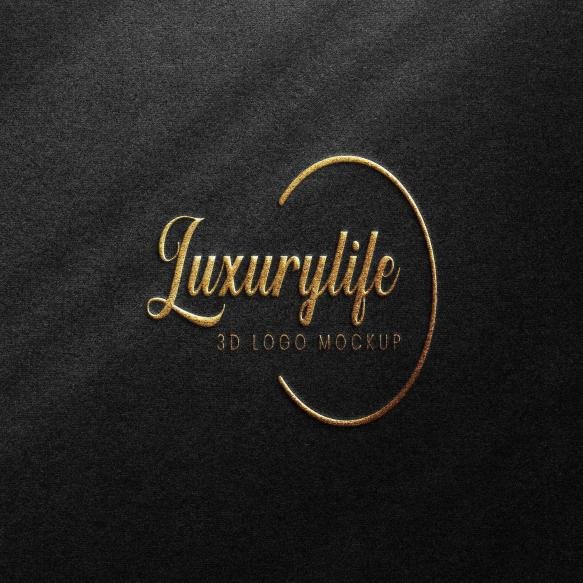 Gold Foil Embossed Logo Mockup