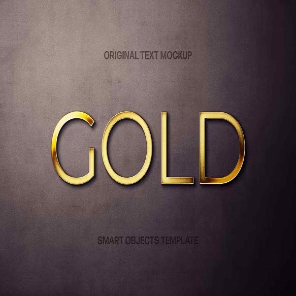 Gold Text Mockup