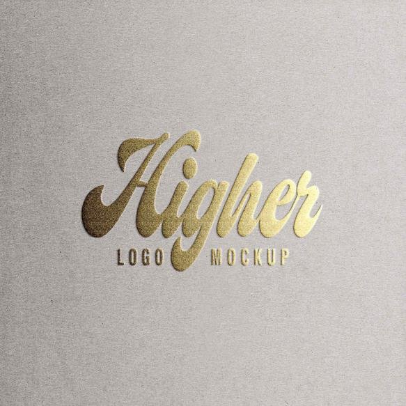 Logo Mockup Gold Foil