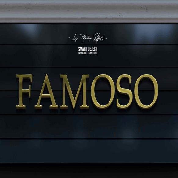 Logo Mockup With Night Lamp Effect