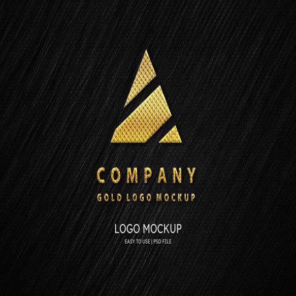 Luxury Cardboard Gold Logo Mockup