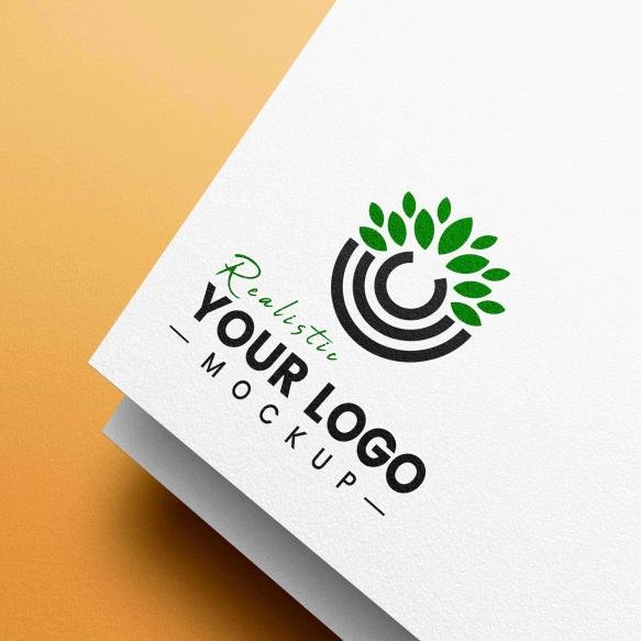 Paper Logo Mockup Stamped Logo Mockup