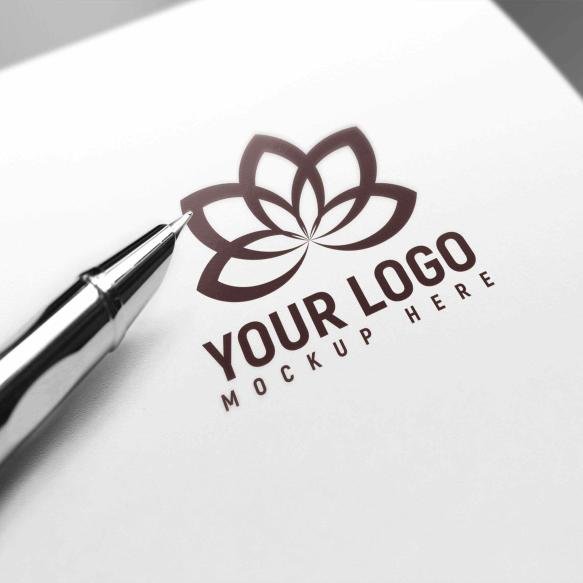 Pen Paper Logo Mockup