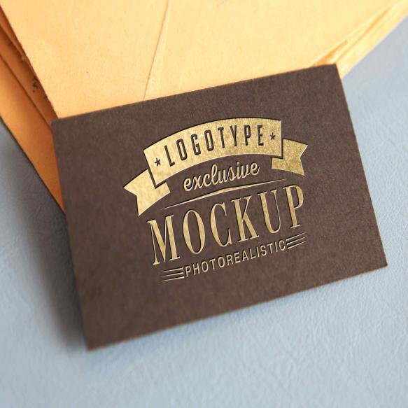 Photorealistic Logotype Mockup Vintage Style
