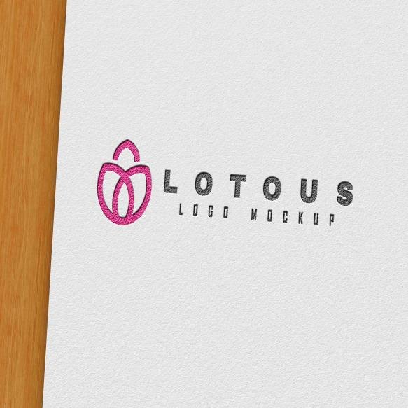 Pressed Paper Logo Mockup Top