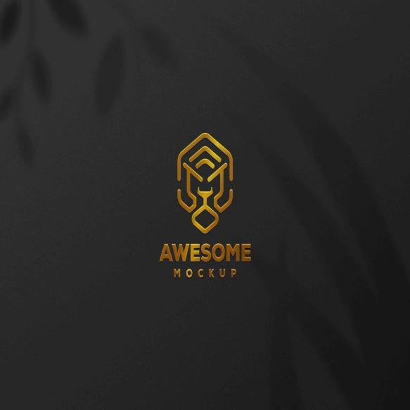 Realistic Gold Logo Mock Up