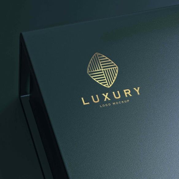 Realistic Gold Luxury Logo Mockup