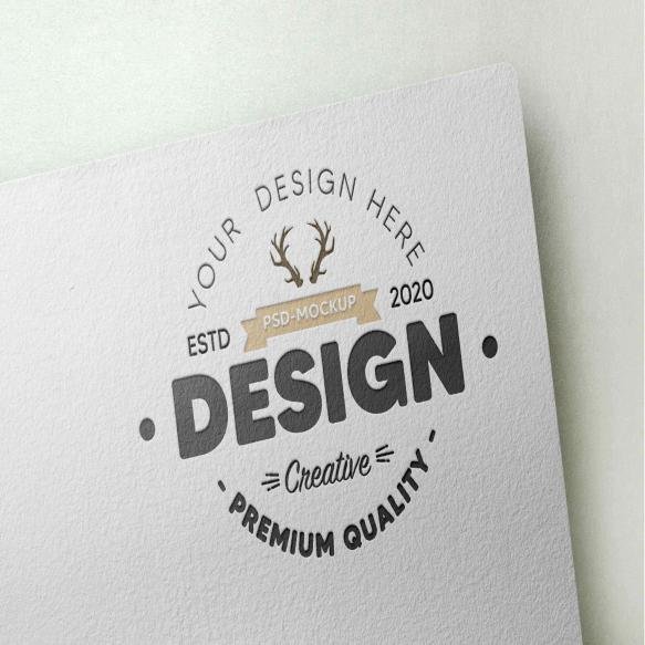 Realistic Logo Mockup White Paper