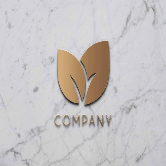 Simple Logo Mockup White Marble Textured Background