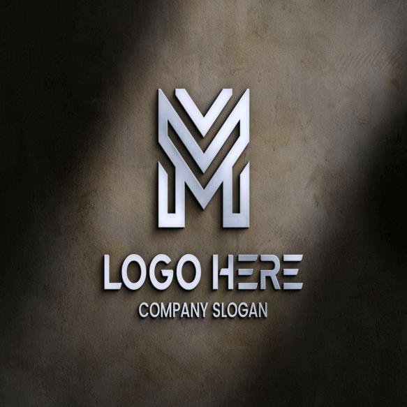 Spotlights Effect 3d Logo Mockup