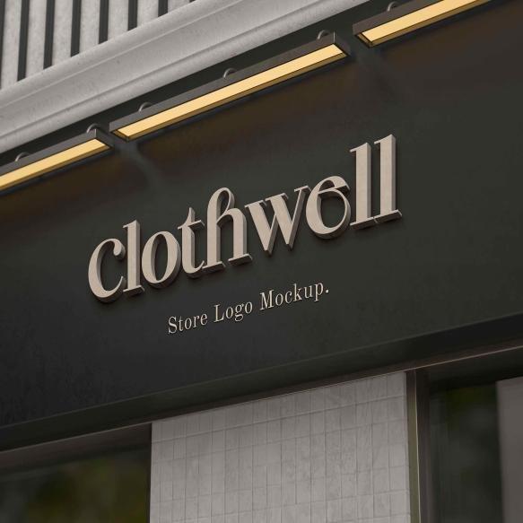Store Entrance Logo Mockup