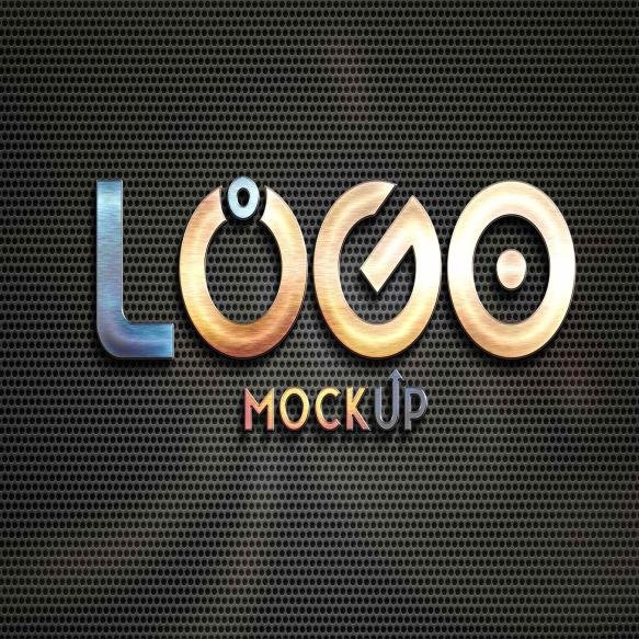 Wall Psd Color 3d Logo Mockup Metal Logo Mockup