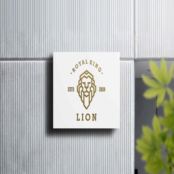 White Business Card With Lion Head It