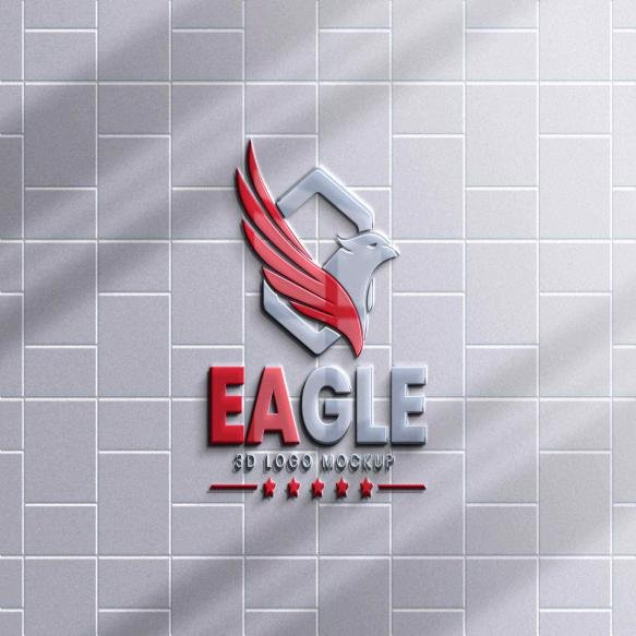 White Wall 3d Logo Mockup