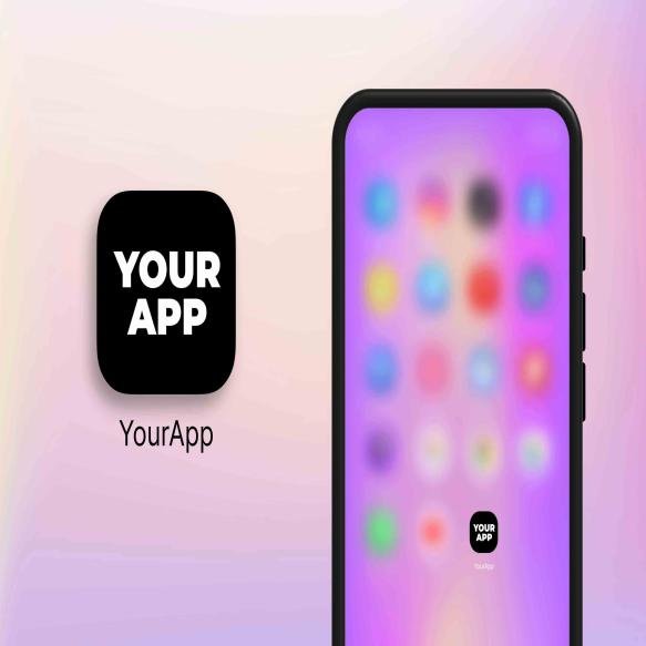 Mobile App Mockup With Blur App Icons Smartfon