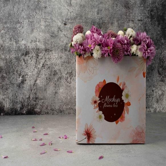 Flower Box Mockup Design