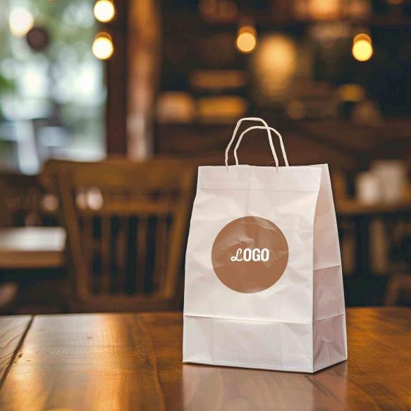 Logo Mockup With Restaurant Blur Background