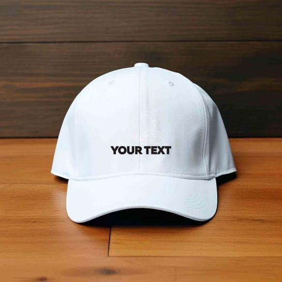 Blank White Base Cap Mockup Table