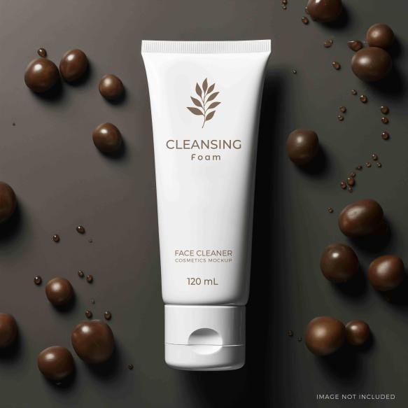 Facial Cleansing Foam Bottle Mockup
