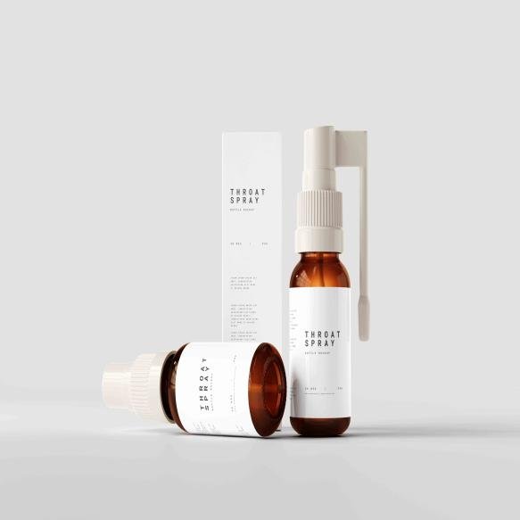 Throat Spray Pump Bottle Mock Up