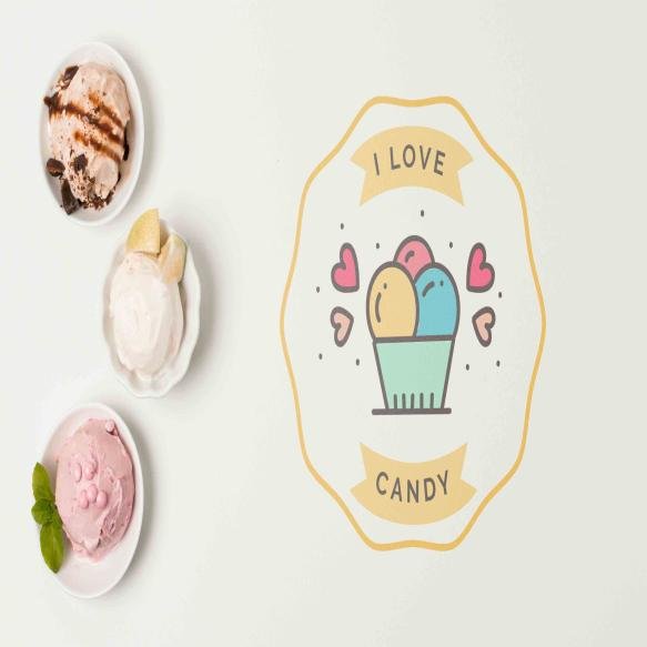 Summer Ice Cream Composition With Copyspace