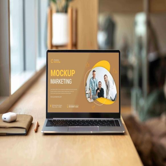 Close Up Laptop Screen Mockup