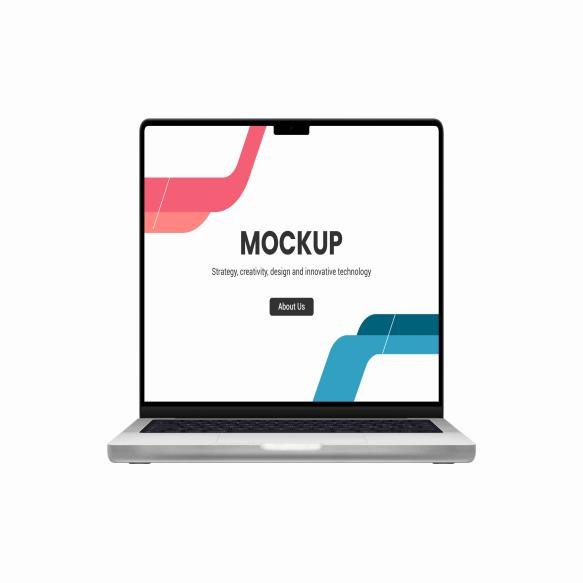 Modern Laptop With Notch Display Mockup