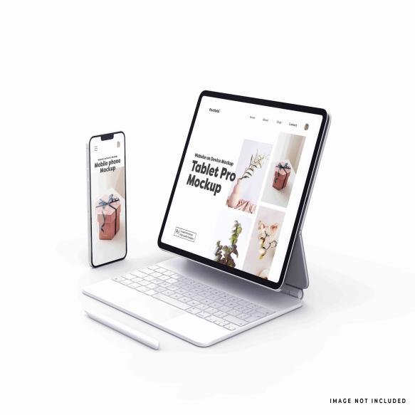 Tablet Pro Phone Responsive Website Mockup