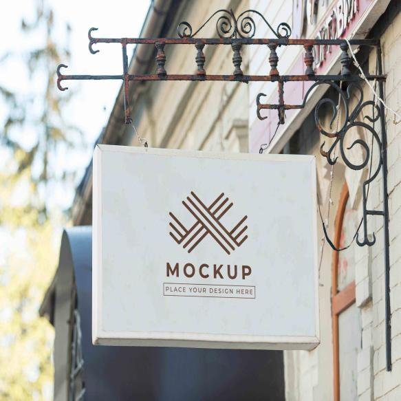 Sign Mock Up Street Business