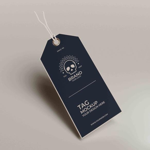 Close Up Realistic Tag Mockup