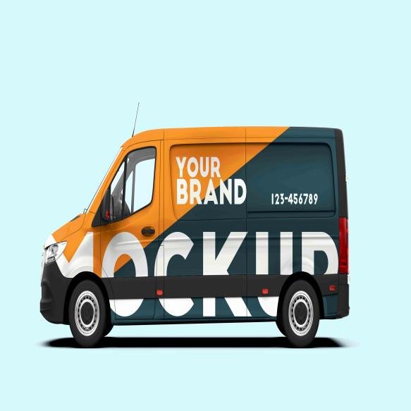Mockup Lateral Van Isolated