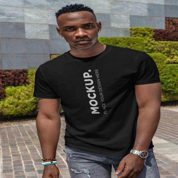 African Stylish Man T Shirt Mockup