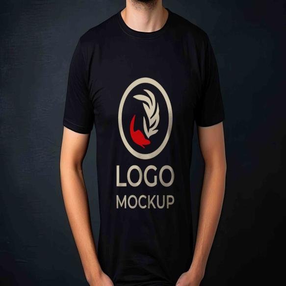 Artistic Black Tshirt Presentation Mockup Bold Stylish Black Tshirt Mockup