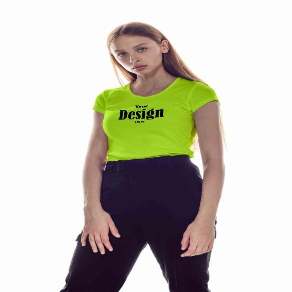 Psd Tshirt Mockup Stylish Girl Beautful Background