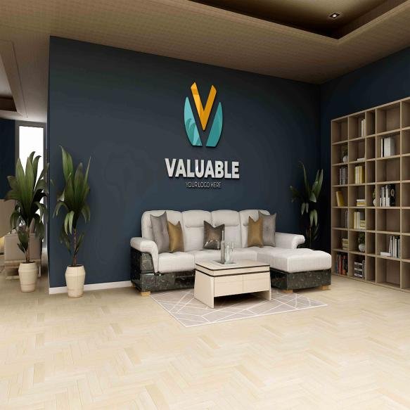 3d Logo Mockup Modern Office Lobby Waiting Room