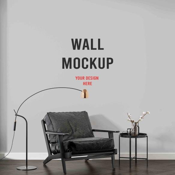 Empty Wall Template 3d Rendering